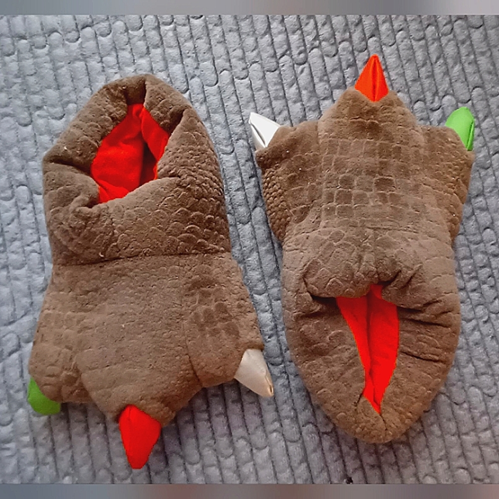 Dinosaur feet slippers with light up toes